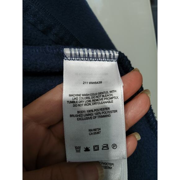 Columbia Navy fleece zip up jacket 2 zipper outside pockets 2 inside size XXL - Picture 8 of 10